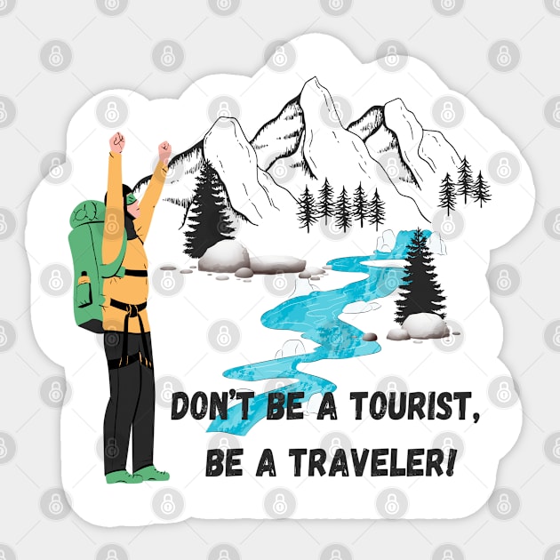 Travel | Adventure | Trek | Hike | Explore T-Shirt Sticker by DW Arts